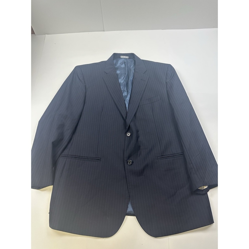 Ermenegildo ZEGNA Mens 44R Wool Navy Pinstripe Suit Coat ITALY